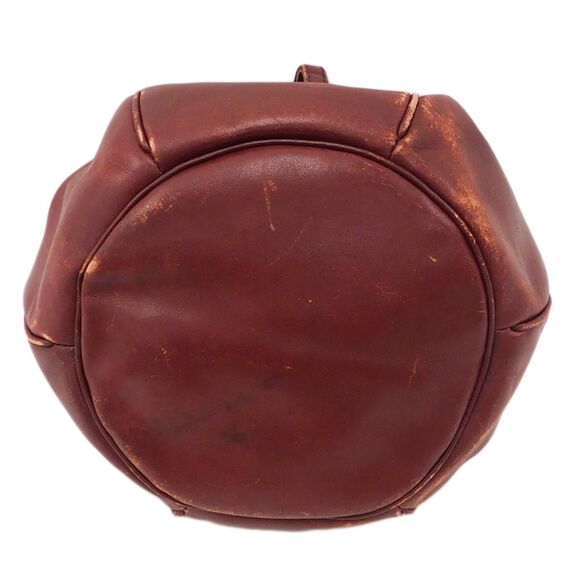 Cartier (Authentic) Must de Seau Bordeaux Red Leather Drawstring Bucket Bag, VTG - Picture 6 of 10